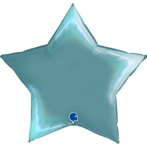 Шар звезда Голография Лазурно-голубой