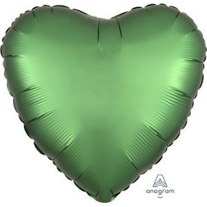 шар сердце сатин зеленый satin luxe emerald heart