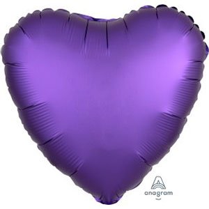 шар сердце сатин фиолетовый satin luxe purple royale