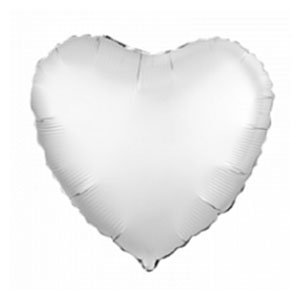 Шар сердце Белый жемчужный пастель