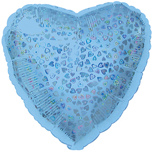 Шар сердце Голубой голография