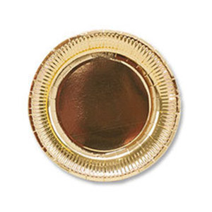 Тарелка фольгированная золотая
