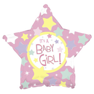 Шар звезда С рождением девочки