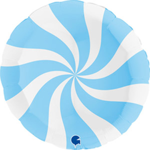 Шар круг огромный Леденец карамель конфета Голубой Белый