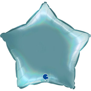 Шар звезда оромная голография Лазурно-голубой