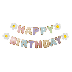 Гирлянда-буквы Happy Birthday Ромашки