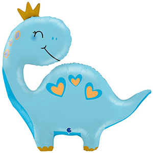 Фигура Динозаврик в короне Голубой