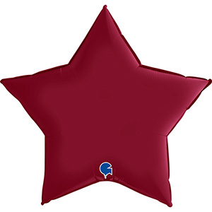 Фольгированный шар звезда Сатин Вишневый