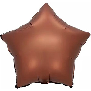 Фольгированный шар звезда Сатин Шоколад