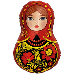 Фигура Матрешка красная Золотая